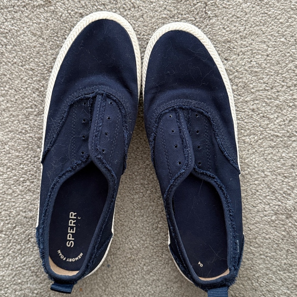 Sperry Dark Blue Canvas Slip-Ons